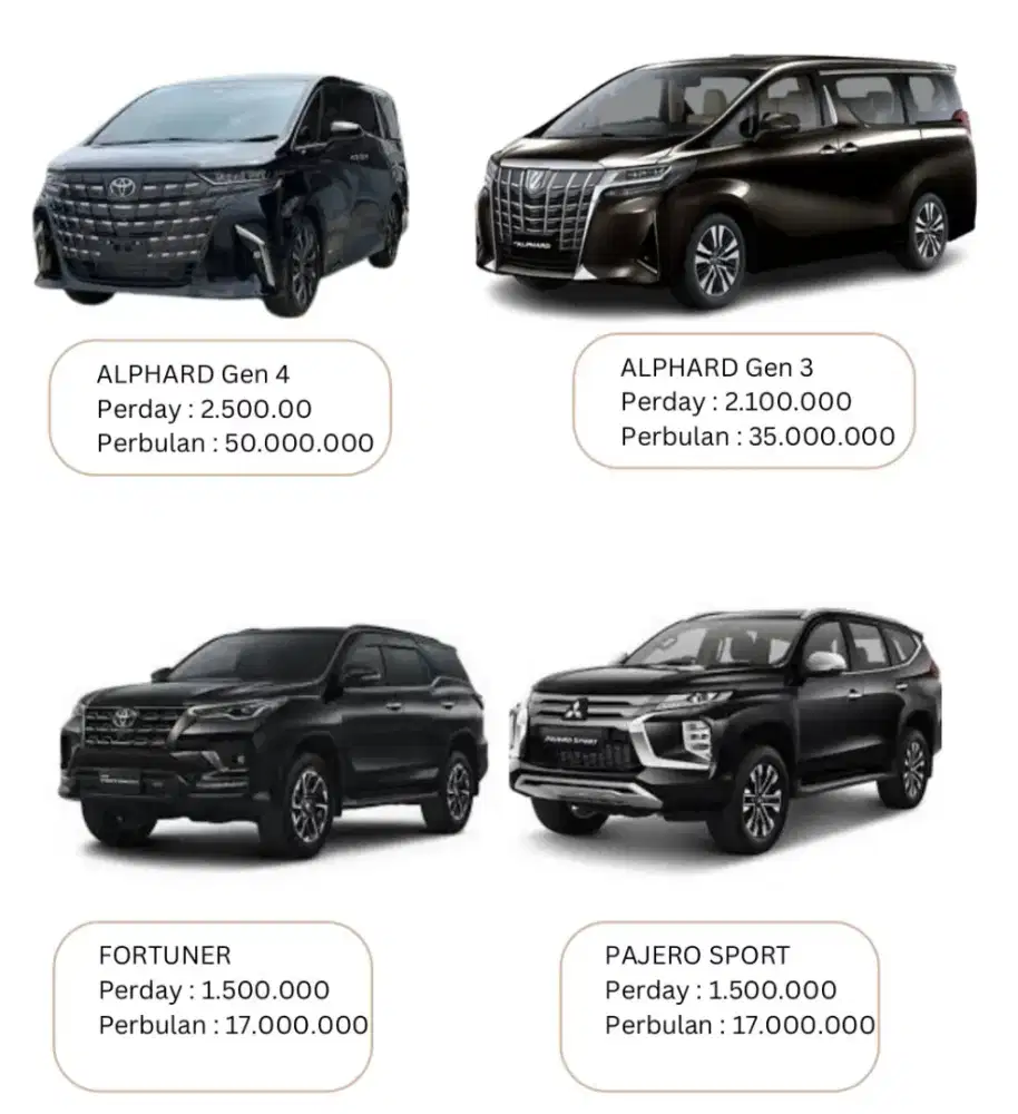 Rental Mobil Bulanan/Tahunan