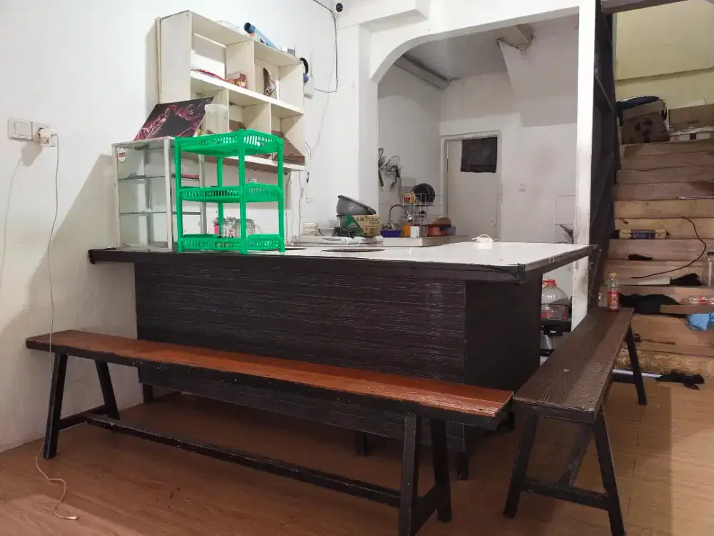 Meja warkop+ kursi warkop siap jualan