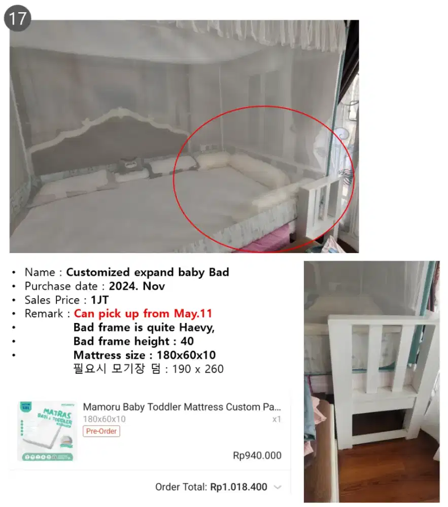 Customized expand baby bed