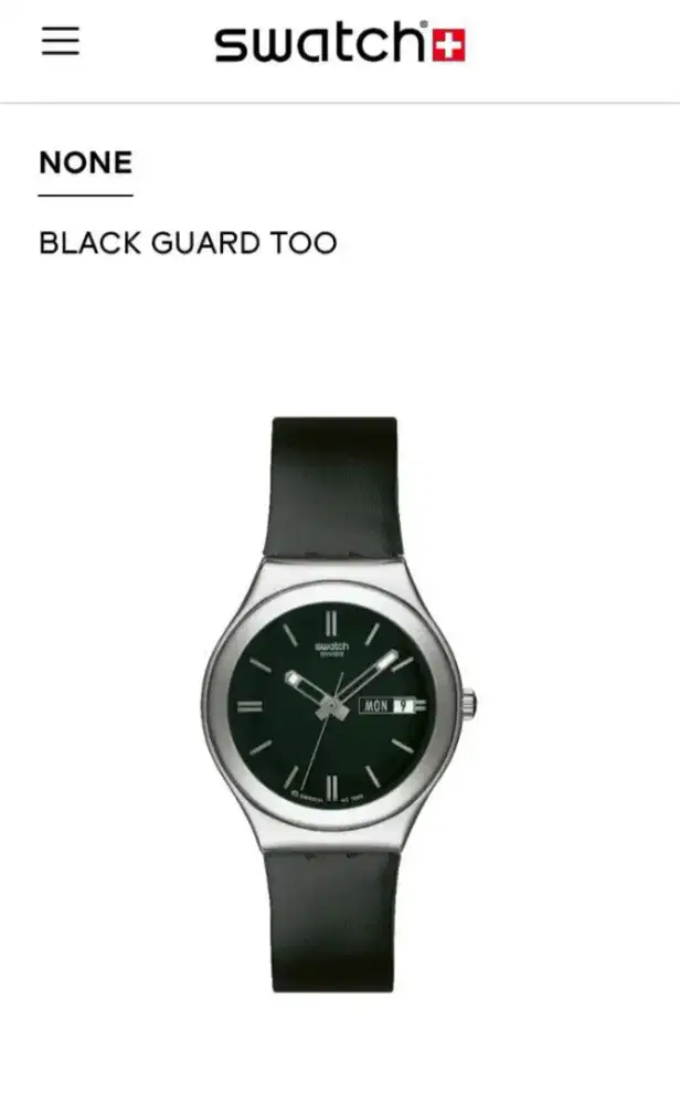 Jam tangan vintage swatch irony black guard too YGS714 stainless steel