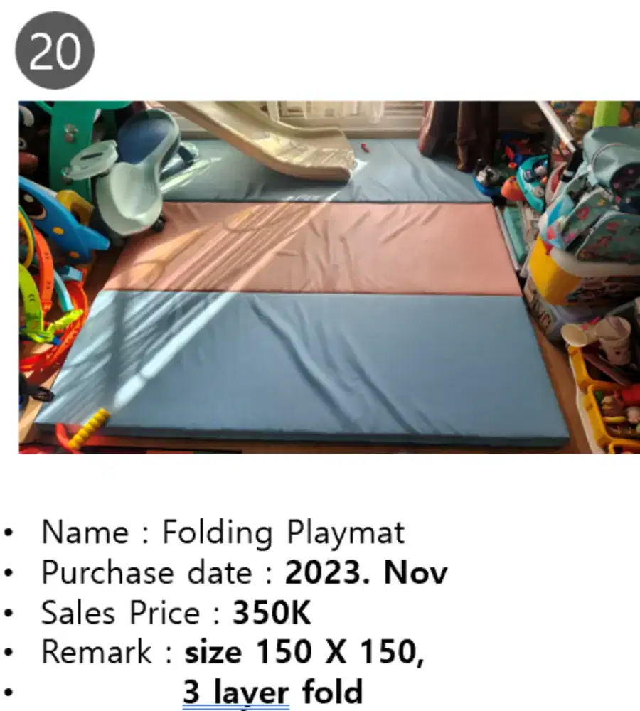 Folding playmat for kids