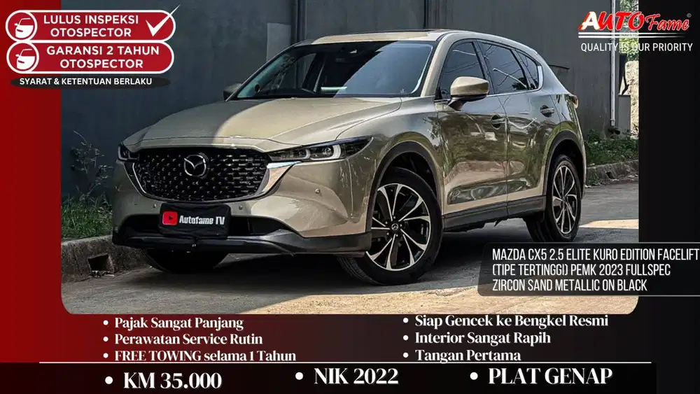 Mazda CX5 2.5 Elite KURO EDITION Facelift NIK 2022