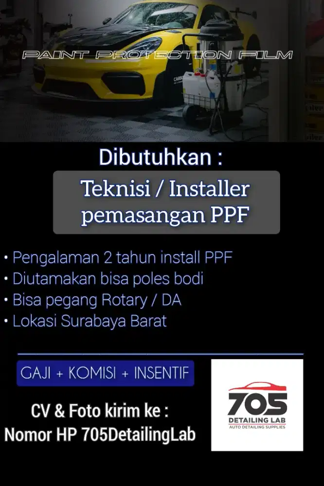 Teknisi PPF - Poles Mobil