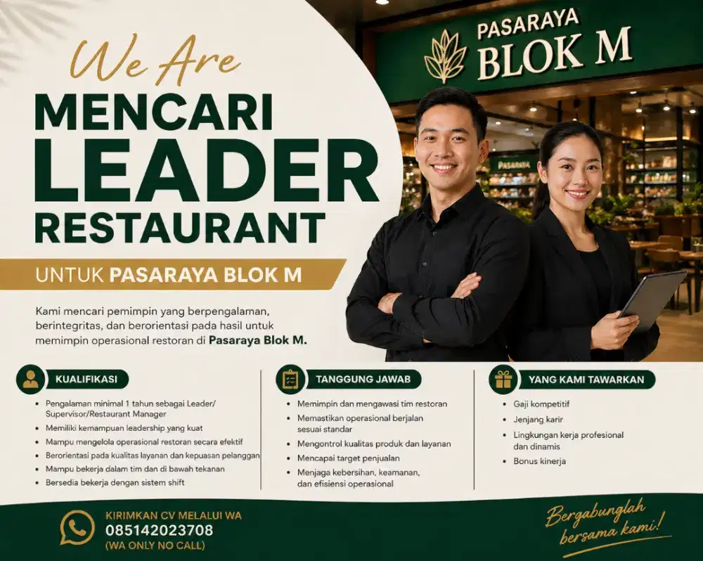 Lowongan staff Leader