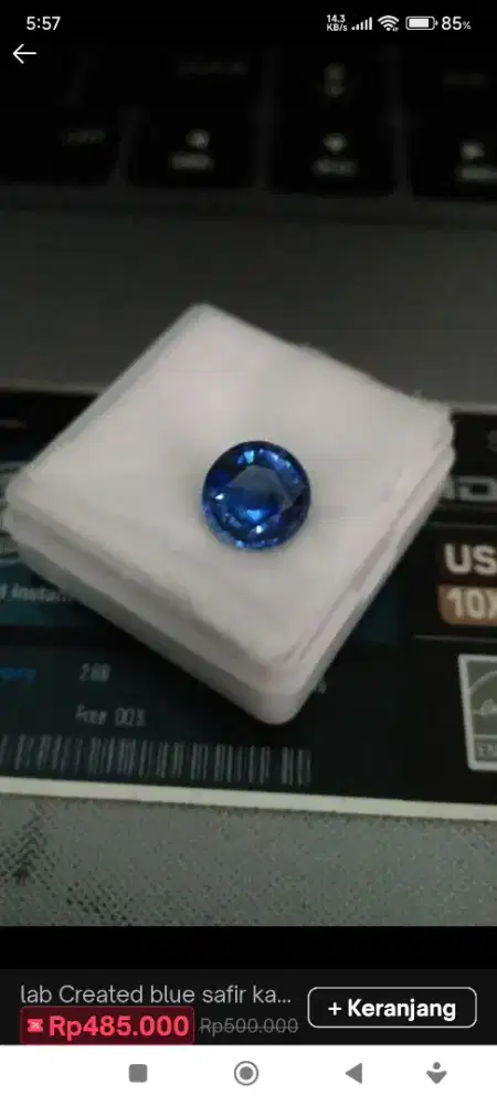 Blue safir lab created