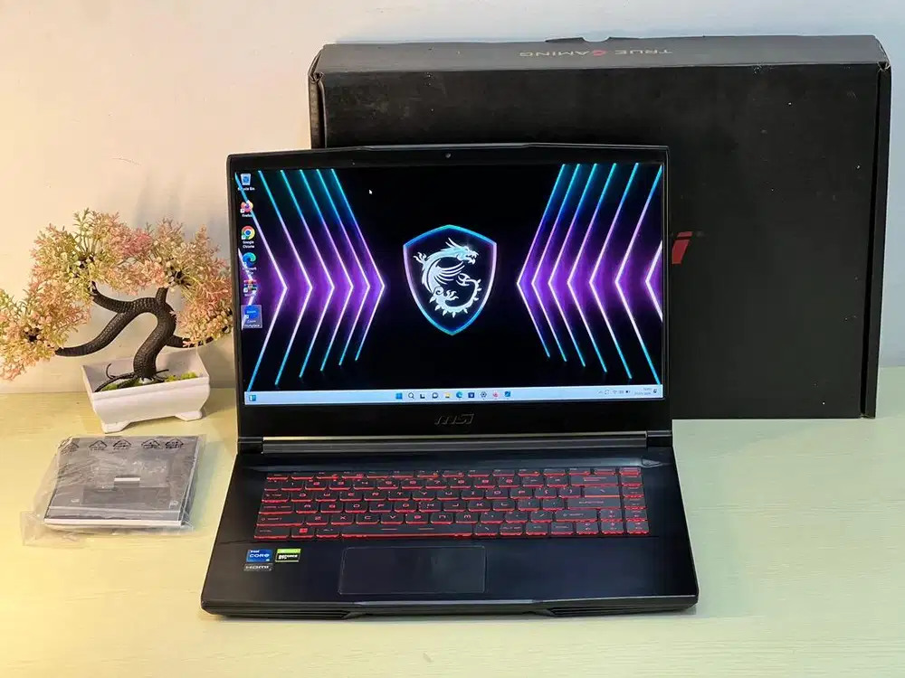 MSI GF63 i5-11400H RAM 8 SSD 512 GTX 1650 Ti Max-Q Fullset Murah