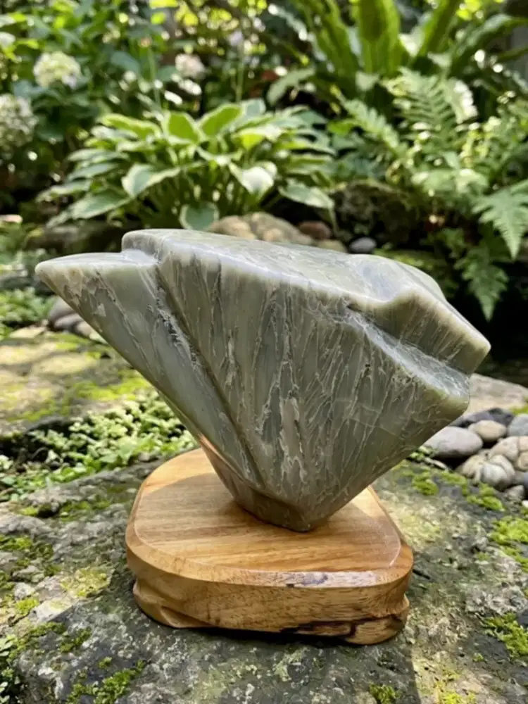 Pajangan F@sil Kayu Hijau Cristal (Giok Pasir Rakit) ±5Kg