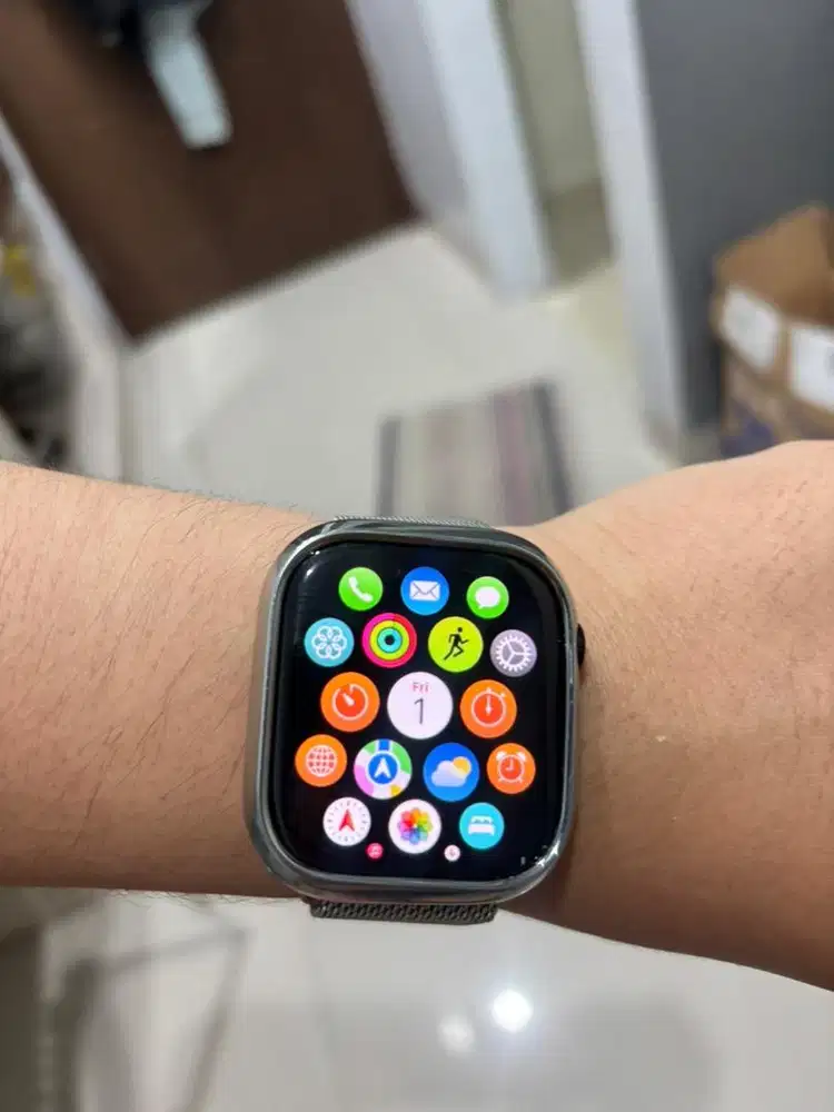Apple Watch 10 46mm iBox Black - Mulus Fullset + Bonus Strap Logam
