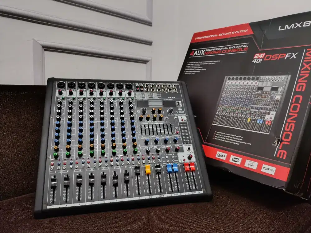 Mixer Audio 8 Channel Black Spider LMX8, bluetooth, usb, Recording