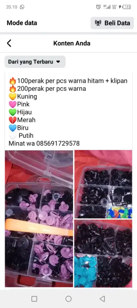 Baut plastik klip