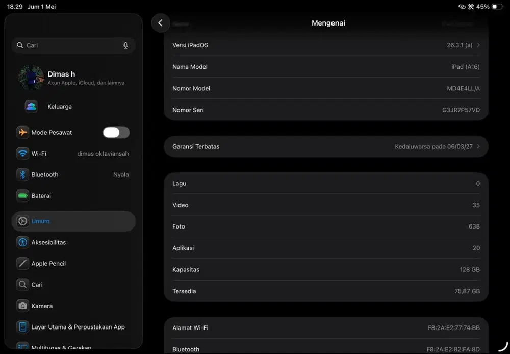 Ipad a16 Wifi only