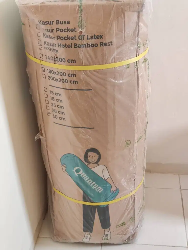Jual kasur quantum pocket masfree gt latex vakum ukuran 30 cm 180x200