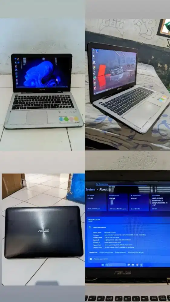 laptop asus x555BP layar 15.6 DDR4
