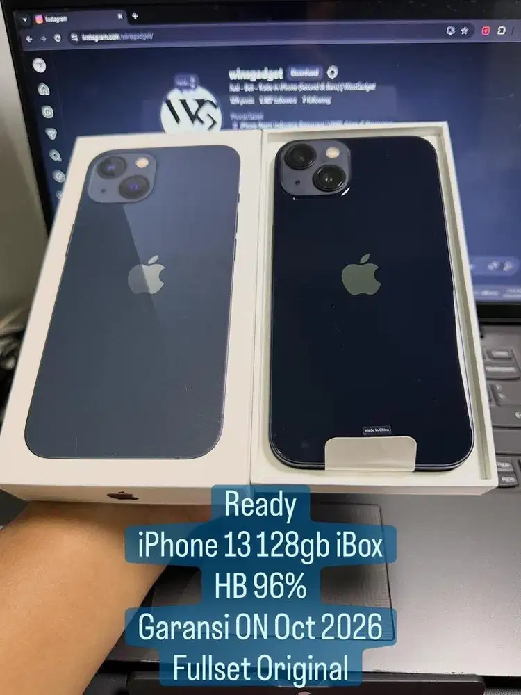 iPhone 13 128gb iBox - HB 96% - Garansi 10/26 - fullset Ori