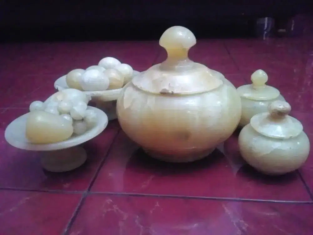 Hiasan Marmer Putih Asli 1 Set