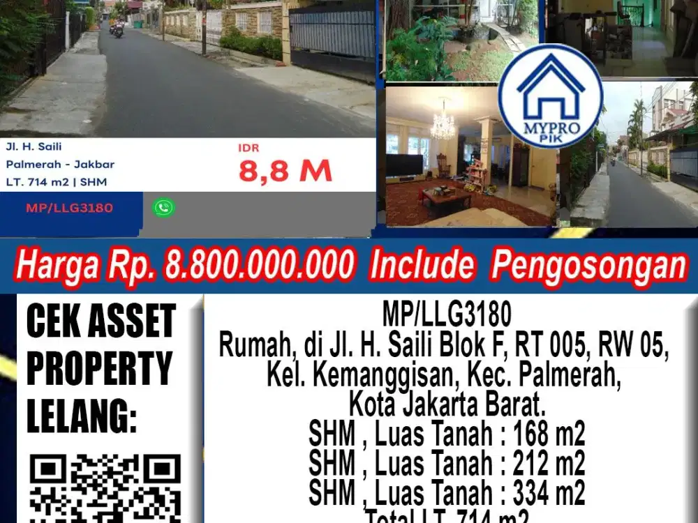 Rumah Murah Jl H Saili Kemanggisan Palmerah