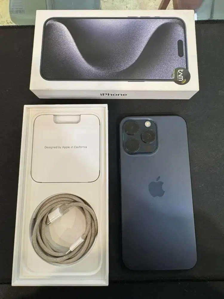 iPhone 15 Pro Max 256GB Blue T Ex iBox BH 89% Lengkap