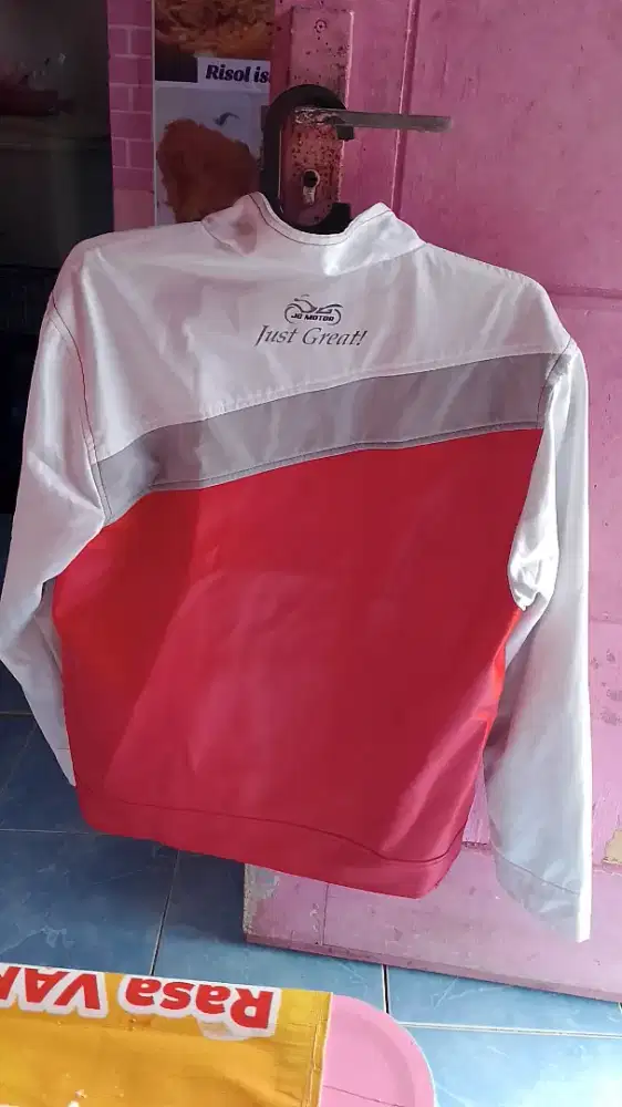 Jaket kulit kombinasi parasut size L mulus