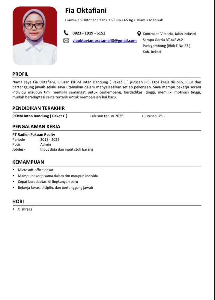 Mencari  pekerjaan II administrasi dan lain-lain.