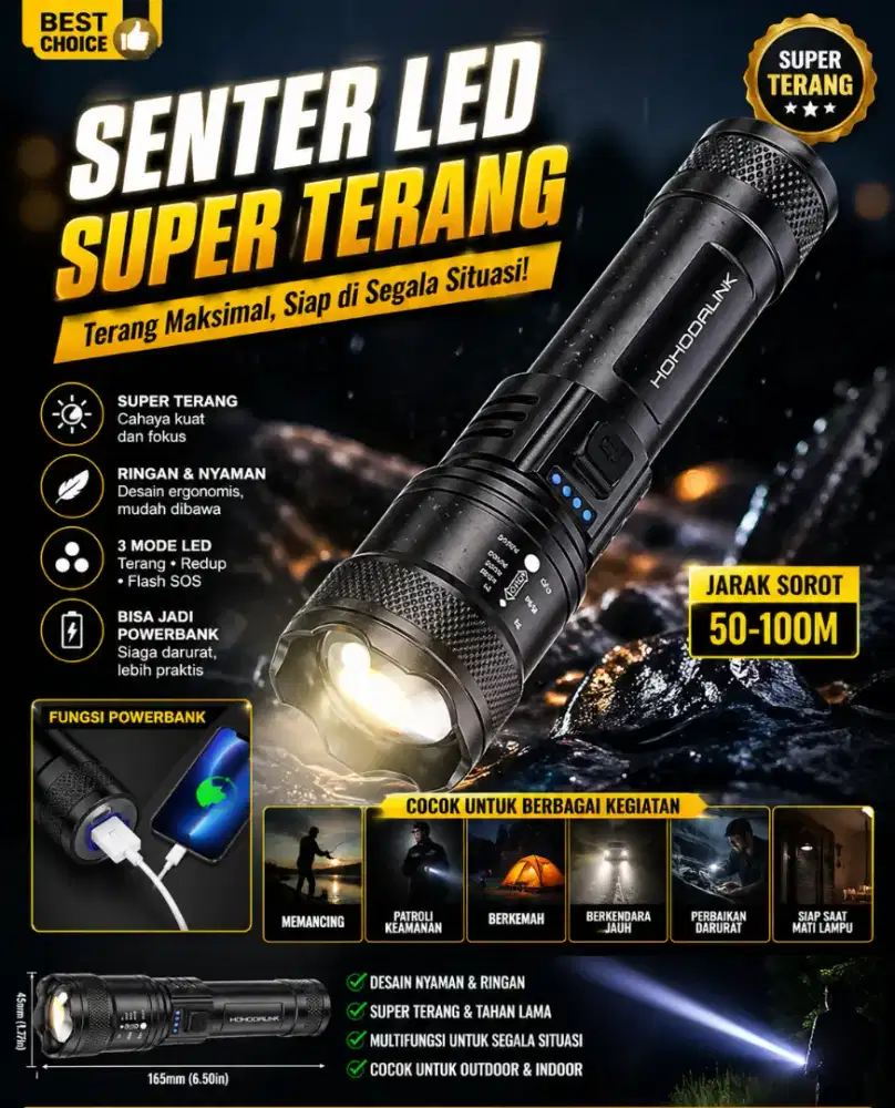 Terlaris! Senter LED Super Terang