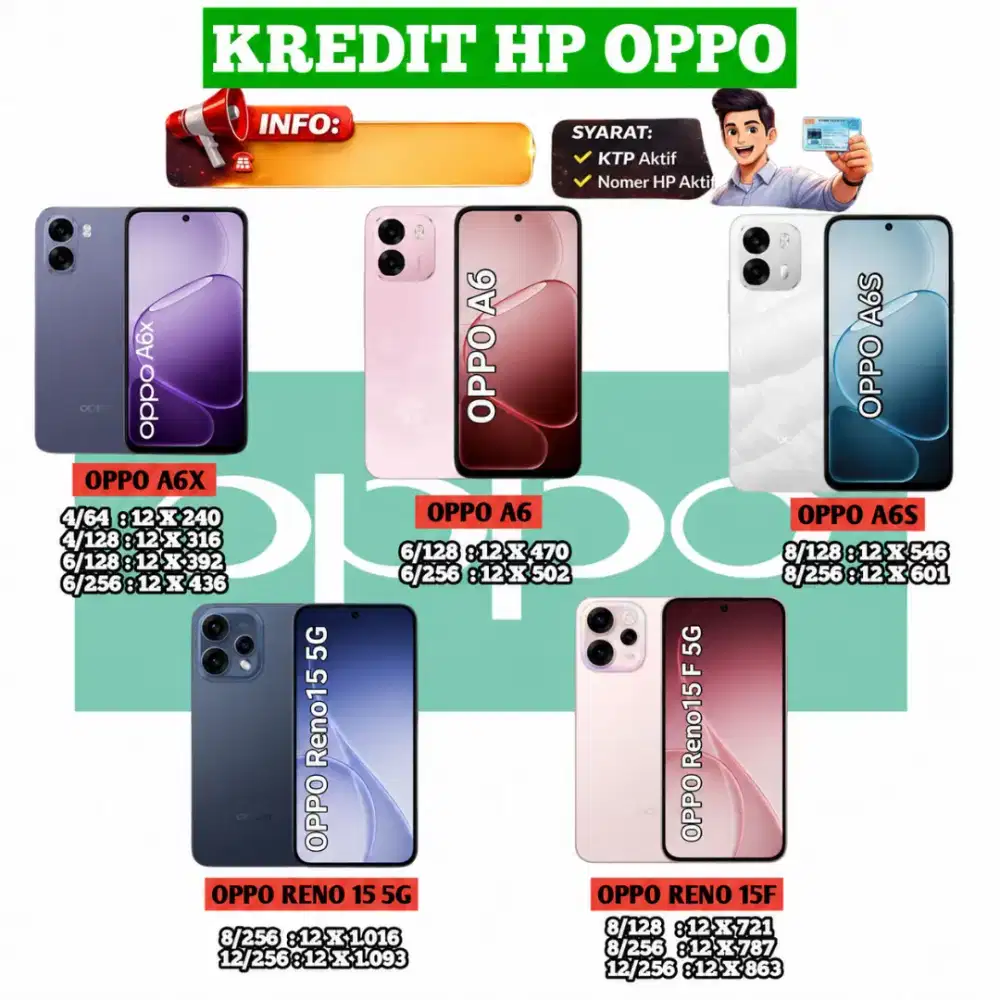 Kredit hp Oppo tanpa DP