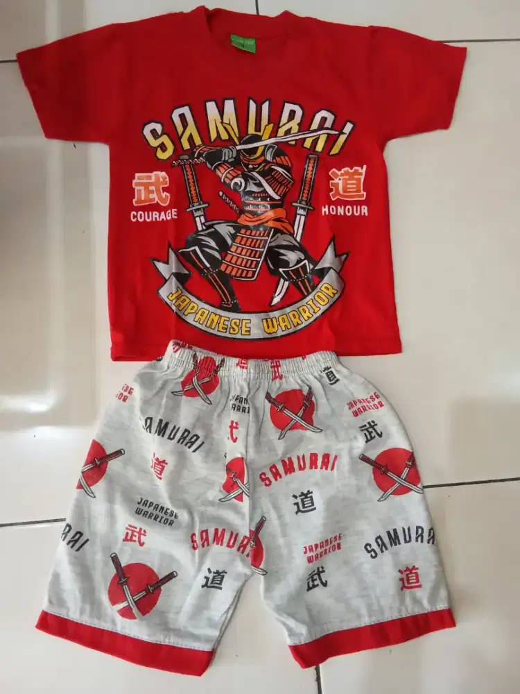 One set anak cowo motif samurai