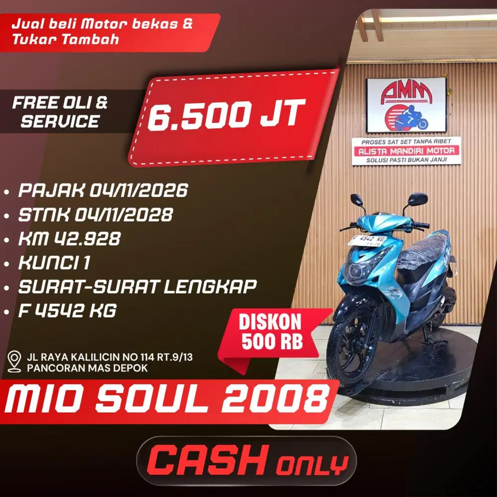 MIO SOUL 2008 PAJAK HIDUP CASH ONLY ALISTA