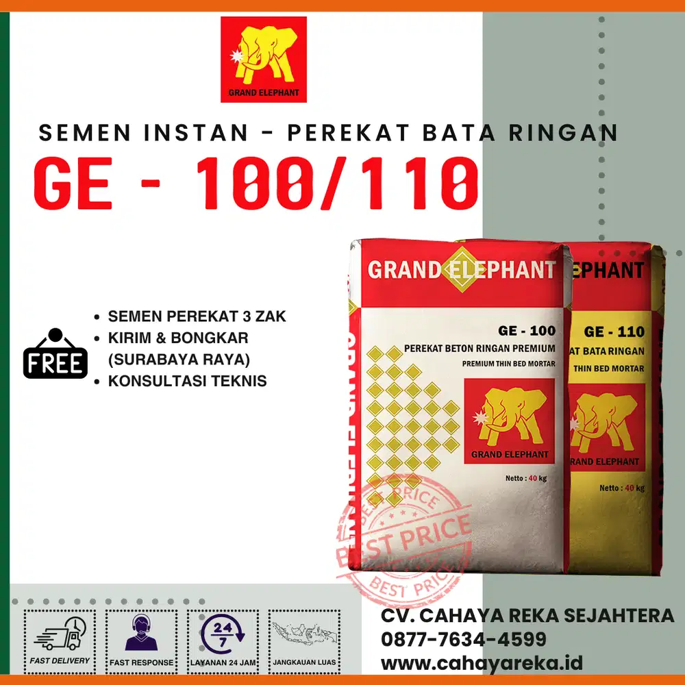 Semen Instan/Mortar Perekat Grand Elephant | GE-100 & GE-110 |Surabaya