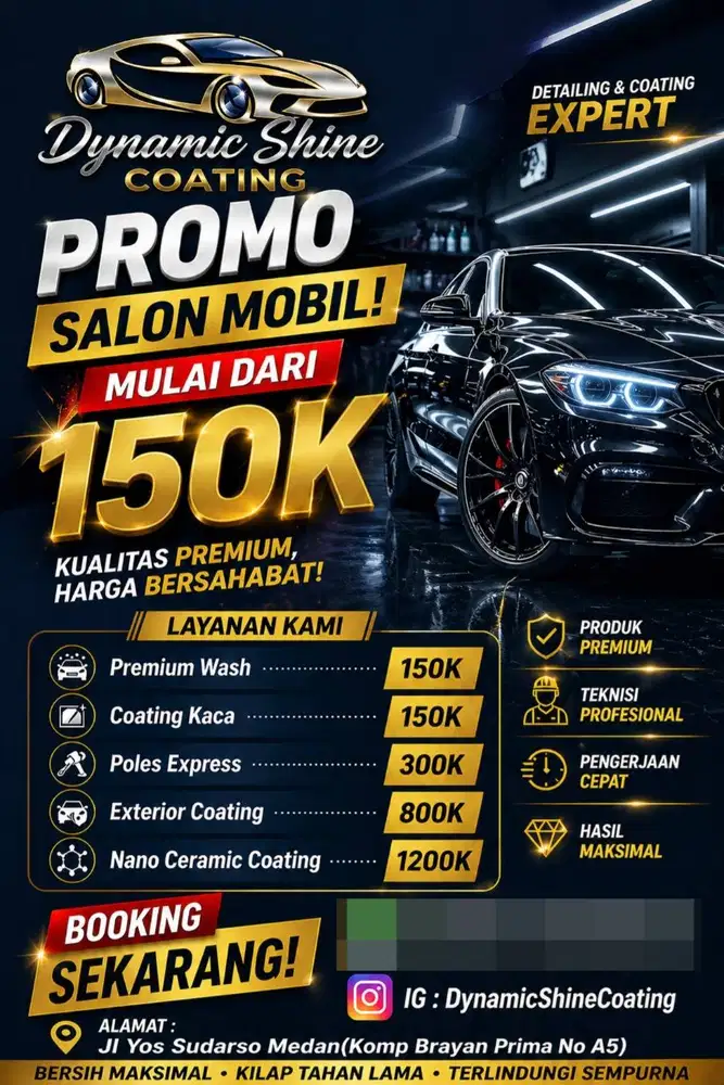 PROMO Salon Mobil Medan | Poles & Nano Ceramic Coating Mulai 150Rb!
