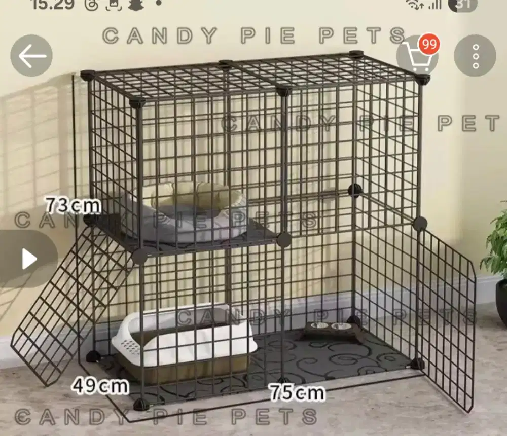 jual kandang kucing baru