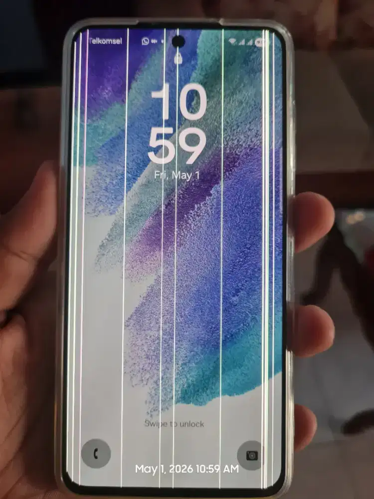 Layar LCD S21 FE copotan ori minus garis banyak