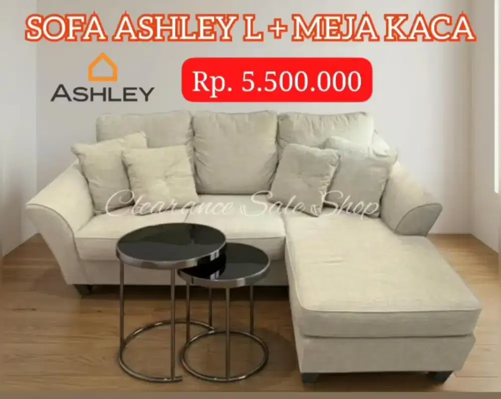 Sofa Ashley L Bonus Meja