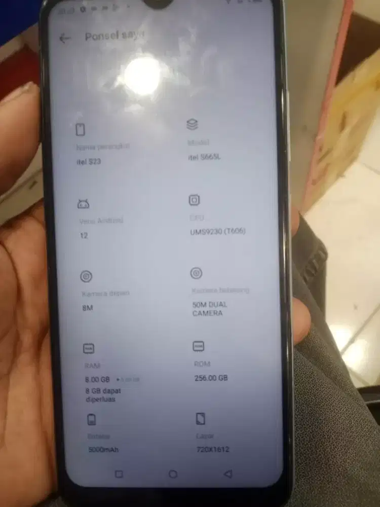 Itel s23 ram 8/256 batangan siap pakai