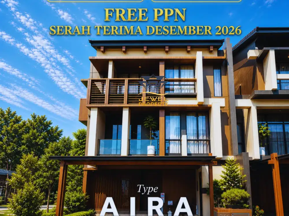 Rumah 3 Lantai Free PPN Siap Huni Desember 2026 di BSD City