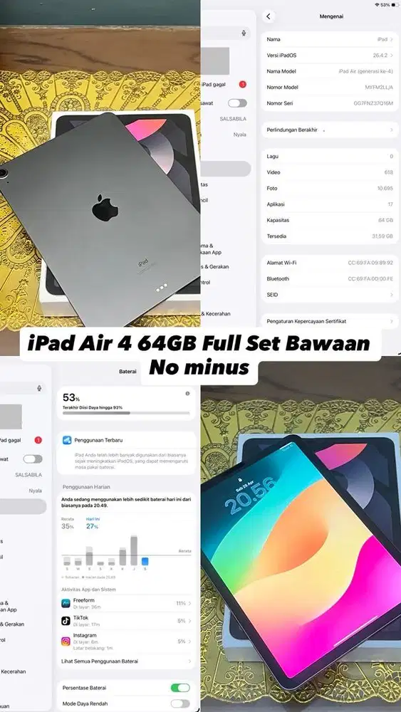 Ipad Air 4 mulus fullset