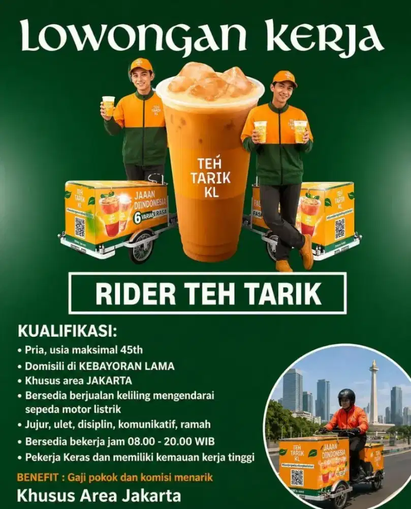 WE ARE HIRING RIDERS TEH TARIK