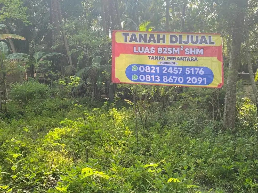 Dijual Tanah Seluas 825M SHM, 900.00/M (nego)