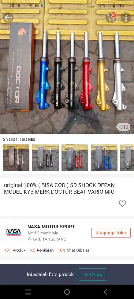 Shockbeker depan untuk All mio