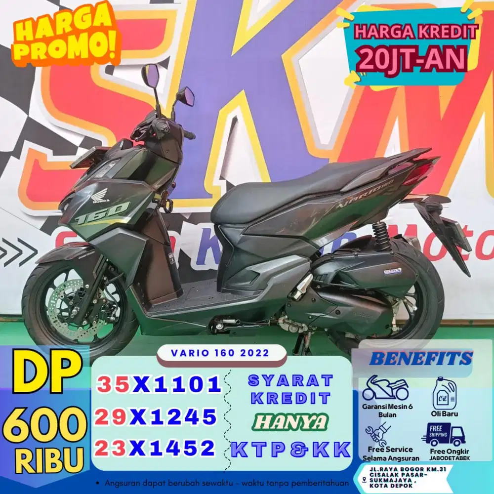 Kredit dp 500rb proses 1hari vario 160 2022 second like new