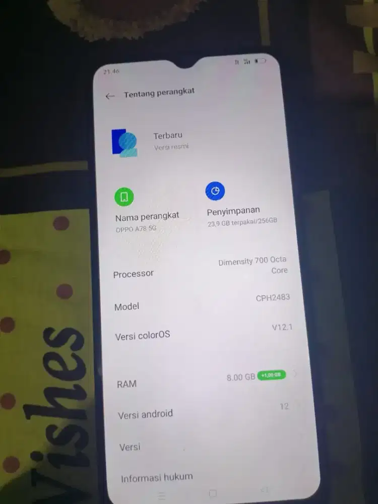HP oppo A78 5g ok