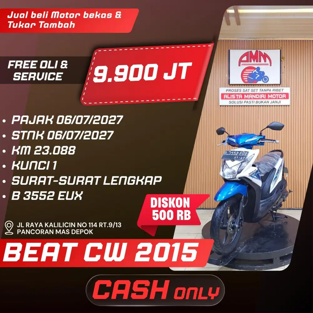 BEAT CW 2015 PAJAK HIDUP CASH ONLY ALISTA