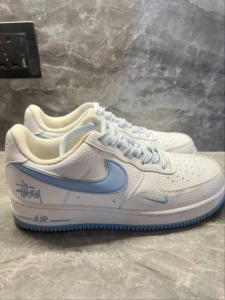 KoleksiPribadi Nike Air Force 1 x Stussy Light Blue Size 41/26cm NoBox