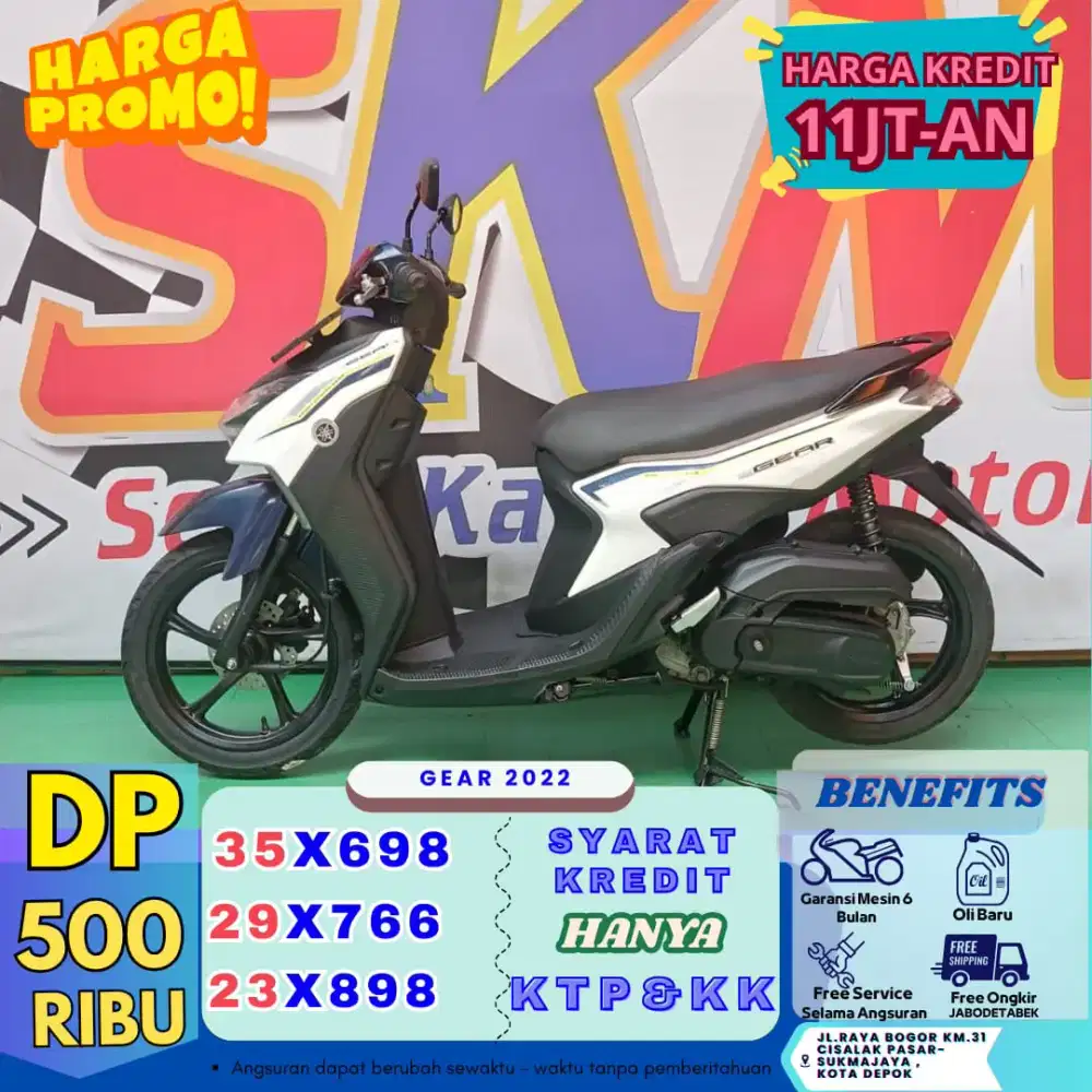 Yamaha gear th 2022 DP 500rb siap melayani cash/credit