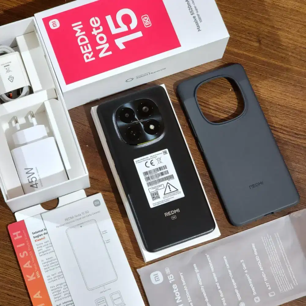 Redmi Note 15 5G 12/512GB Black Garansi Resmi TAM Indonesia 2028