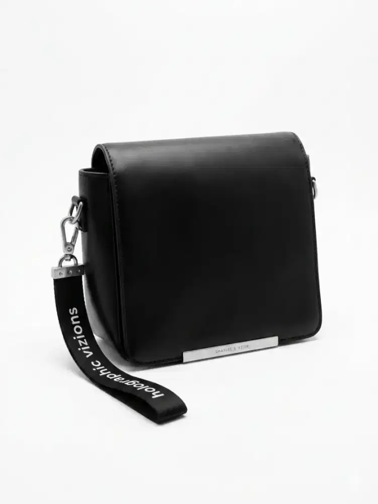Charles & Keith Black Minimalist Sling Bag Preloved