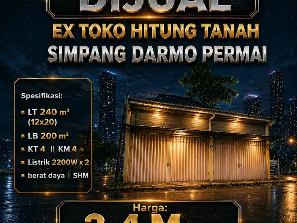 JUAL CEPAT RUMAH USAHA EX TOKO SIMPANG DARMO PERMAI DKT LONTAR PAKUWON