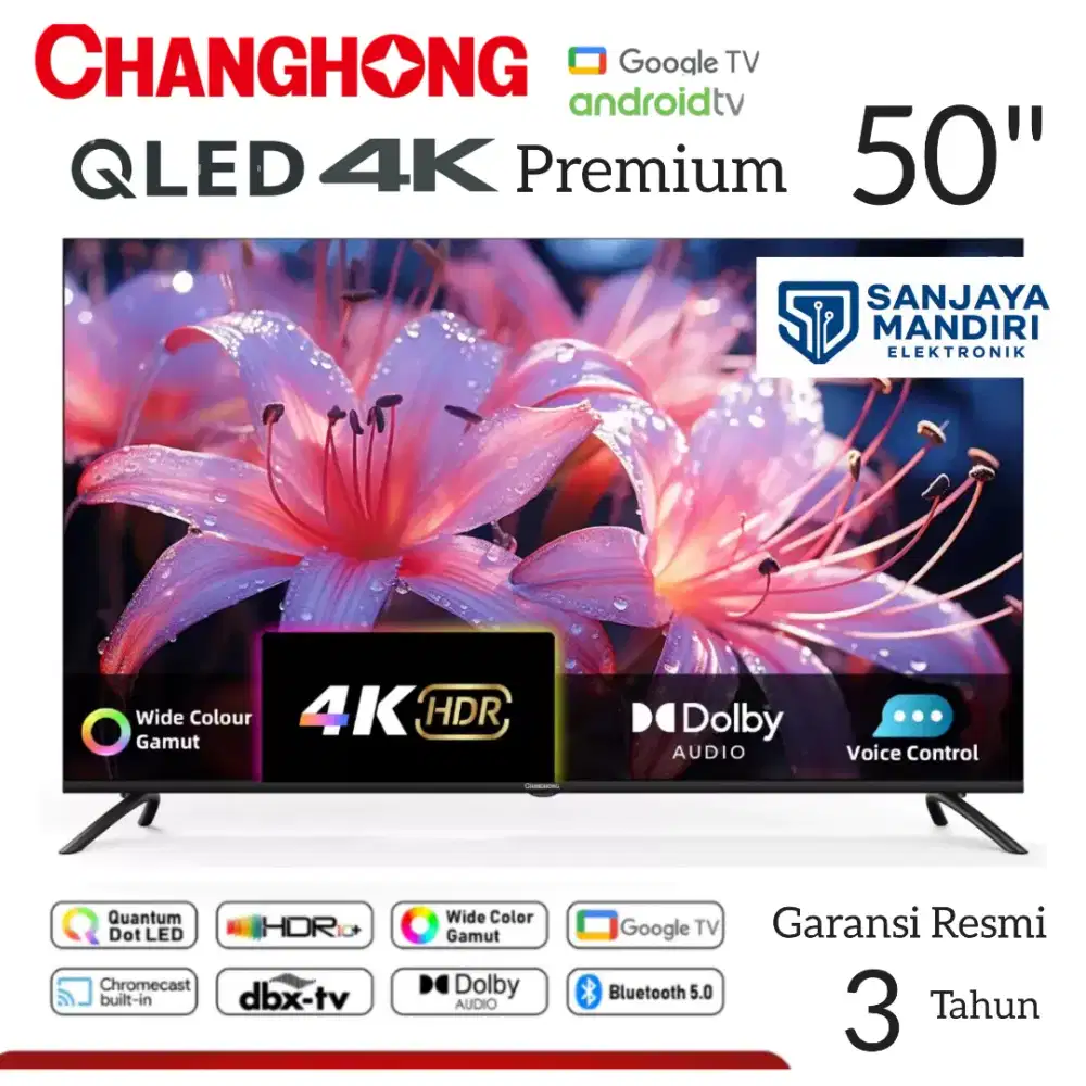 CHANGHONG QLED 4K Premium Google TV 50 Neflix HDR10+ QuantumDot LED