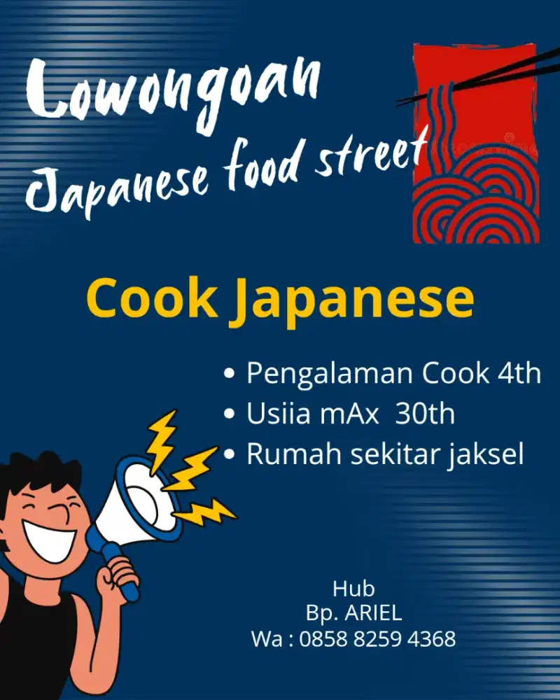 Loker cook jepang untuk food street