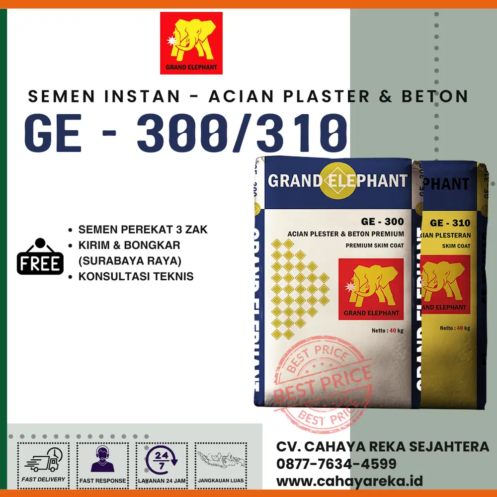 Semen Instan/Mortar Acian Grand Elephant | GE-300 & GE-310 |Surabaya