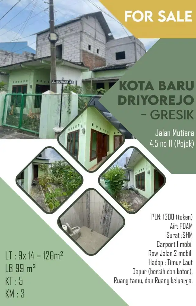 JUAL CEPAT RUMAH DRIYOREJO HOOK - HARGA DI BAWAH PASAR